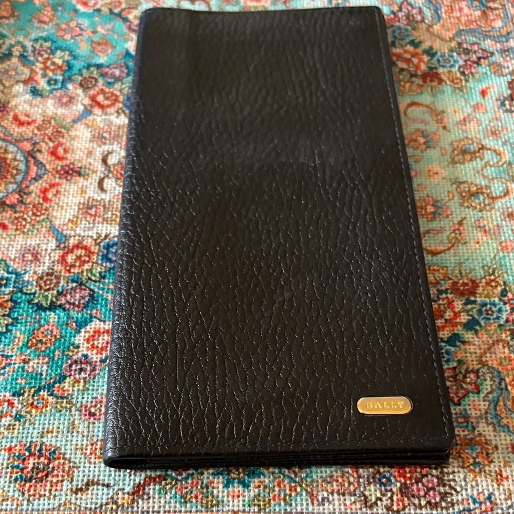 Bally Black Leather Long Wallet